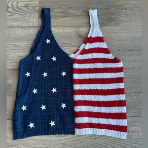 Moon & Madison Red White and Blue Knit Tank